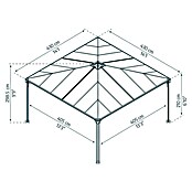 Palram Pavillon Palermo 4300 (429 x 429 x 298 cm, Anthrazit)