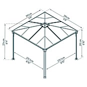 Palram Pavillon Palermo 3000 (2,95 x 2,95 x 2,98 m, Anthrazit)