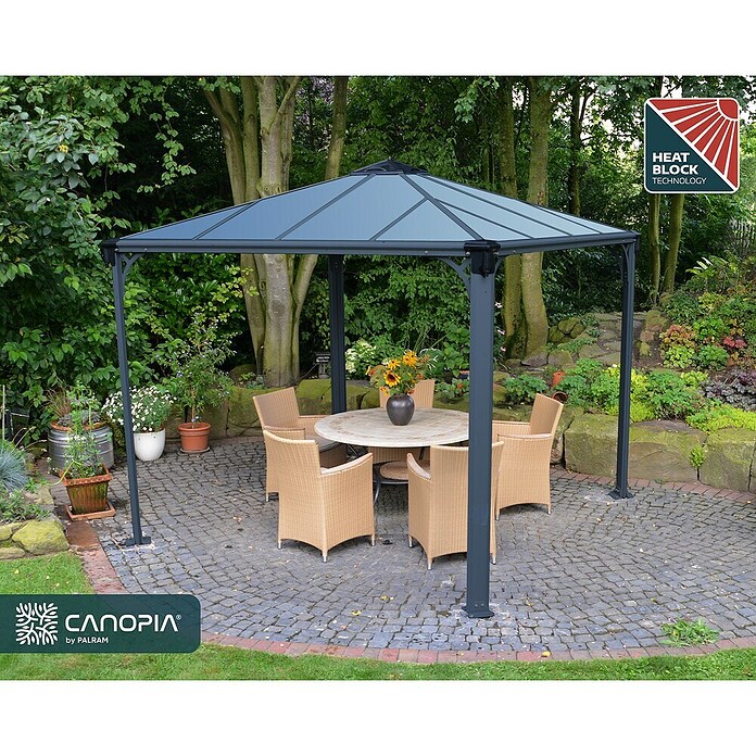 Palram Pavillon Palermo 3000 (2,95 x 2,95 x 2,98 m, Anthrazit)