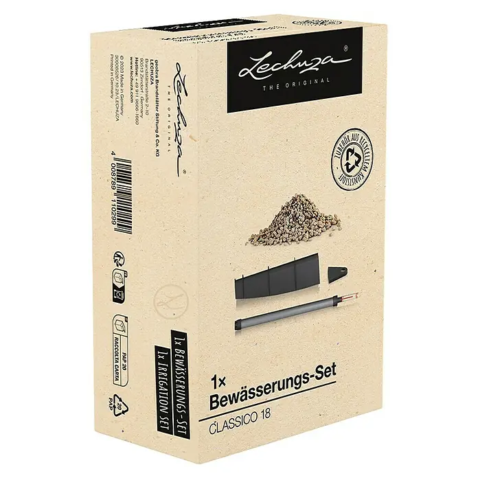 Lechuza Bewässerungs-Set - Kunststoff, Passend für: Classico Color 18 - Lechuza Bewässerungs-Set Karton mit Granulat, Wasserstandsanzeiger und Komponenten für CLASSICO 18 Pflanzgefäße.