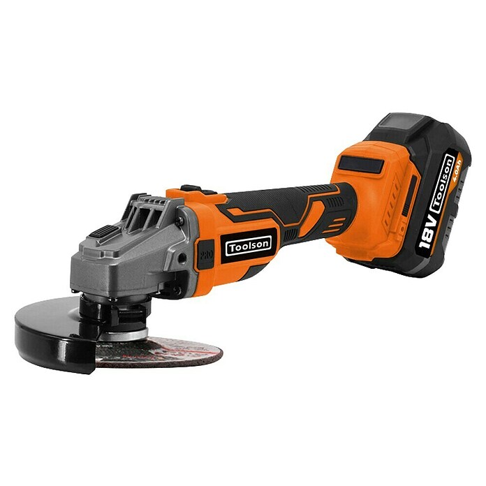 Toolson PRO Amoladora angular de batería AGB115 (1 batería, 4 Ah, Diámetro disco: 115 mm) | BAUHAUS