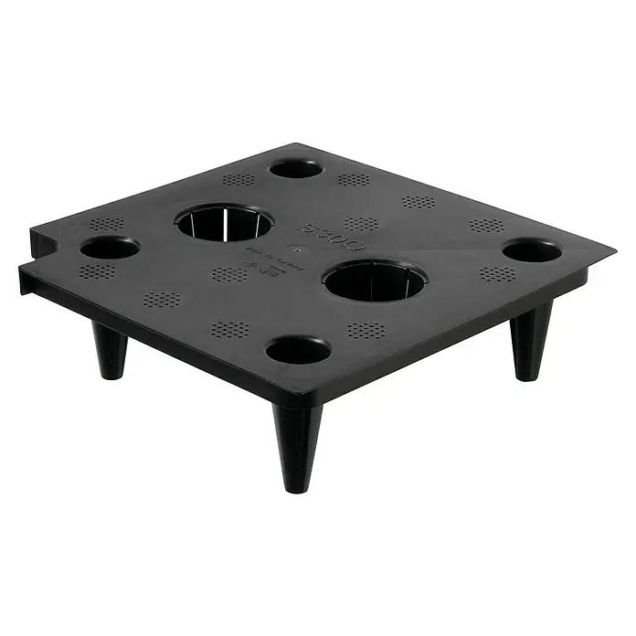 Lechuza Trennboden Cubico/Cube - Kunststoff, Schwarz, Passend für: Cubico 50 / Cube 50 - Schwarzer quadratischer Hydroponik-Deckel aus Kunststoff mit mehreren Pflanzöffnungen, Lüftungslöchern und vier Standbeinen.