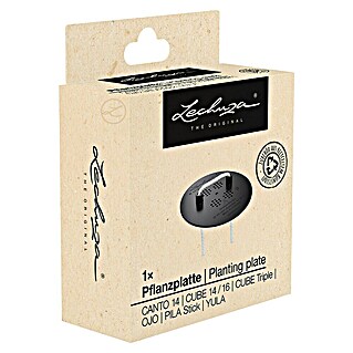 Lechuza Pflanzplatte mit Bewässerungsstick (Kunststoff, Weiß/Schwarz)