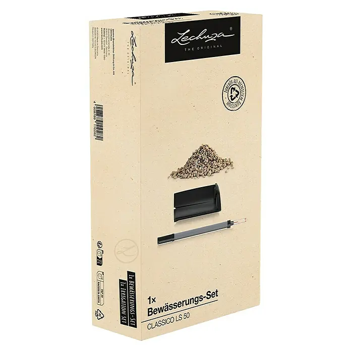 Lechuza Bewässerungs-Set Classico LS - Kunststoff, Passend für: Classico LS 50 - Lechuza Bewässerungs-Set in beiger Verpackung, mit Substrat, schwarzem Einsatz und Wasserstandsanzeiger für Classico LS 50.