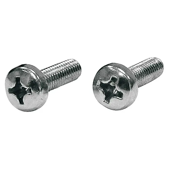 Lechuza Linsenkopfschraube für Balkonkastenhalterung - Edelstahl, Verzinkt - Zwei silberne metallische Rundkopf-Maschinenschrauben; eine mit Kreuzschlitz, die andere mit Torx-Antrieb.