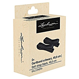 Lechuza Gurtband für Balkonkastenhalterung (Länge: 40,5 cm, Schwarz, 2 Stk.)