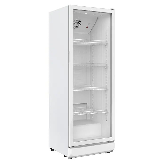 PKM Getränkekühlschrank GKS168W - 57,5 x 59,5 x 169,5 cm, Weiß - Weißer gewerblicher Kühlschrank mit Glastür, verstellbaren Drahtablagen und Innenlüfter.