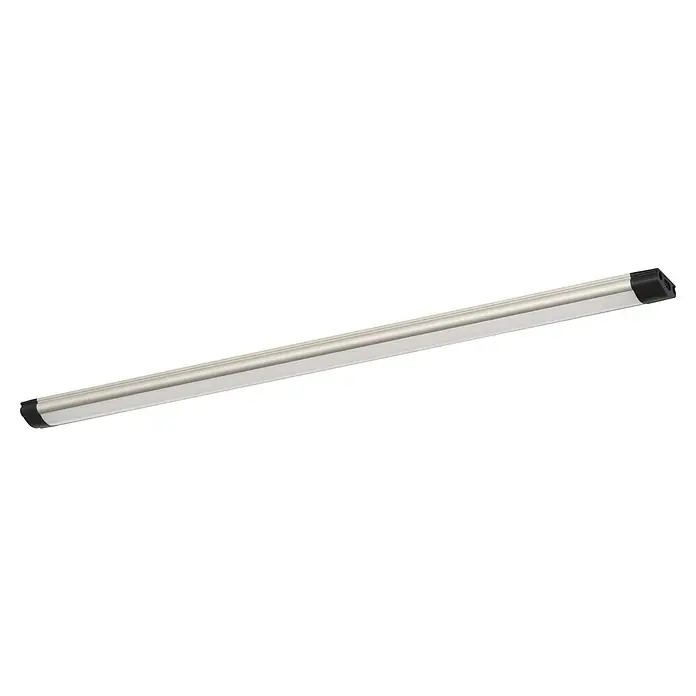 Eglo Lámpara LED bajo mueble Lerca - L x An x Al: 37 x 2,5 x 1,1 cm - Barra de luz LED lineal plateada con difusor blanco y tapas de extremo negras.