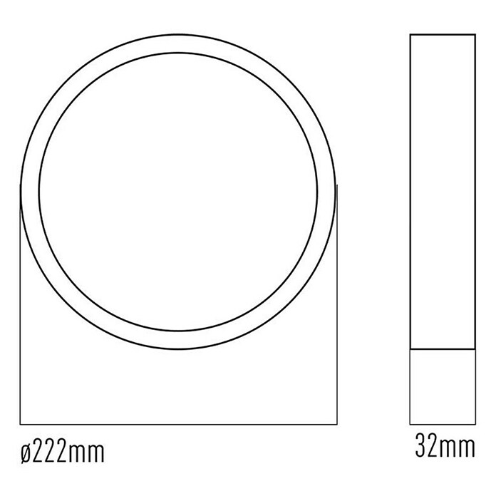 Alverlamp Foco downlight de superficie LED Mármol (20 W, Ø x Al: 22 cm x 32 mm, Blanco cálido, Temperatura del color: 3.000 K - 6.000 K) | BAUHAUS