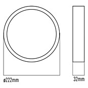 Alverlamp Foco downlight de superficie LED Mármol (20 W, Ø x Al: 22 cm x 32 mm, Blanco cálido, Temperatura del color: 3.000 K - 6.000 K) | BAUHAUS