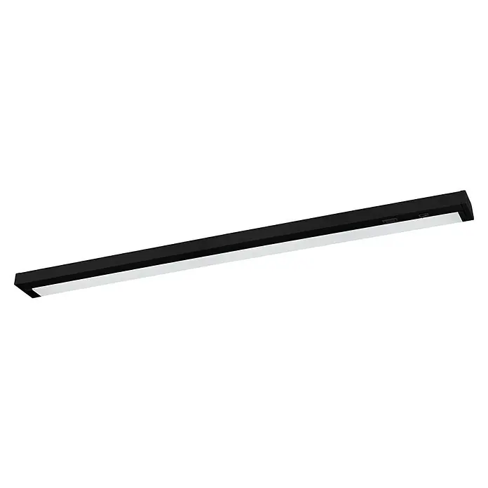 Eglo Lámpara LED bajo mueble Russcallo - L x An x Al: 87 x 2,4 x 6,1 cm, Negro - Barra de luz LED lineal negra con difusor blanco, interruptor integrado y selector de ajuste lateral.