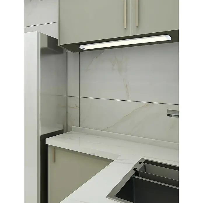 Eglo Lámpara LED bajo mueble con sensor Serlino - L x An x Al: 57 x 3,2 x 1,4 cm - Luz lineal blanca bajo armarios de cocina, iluminando la superficie de trabajo.