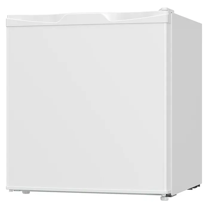 PKM Tiefkühlschrank GB32E - Nutzinhalt Gesamt: 32 l, 45,5 x 45,3 x 50,3 cm, Weiß - Weißer kompakter Mini-Kühlschrank mit Griff oben.