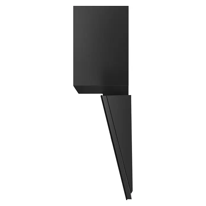 Wolkenstein Schräghaube WS49-90B - Breite: 89,6 cm, Max. Gebläseleistung Abluftbetrieb: 513,6 m³/h, Schwarz - Elegante dunkelgraue Wand-Dunstabzugshaube mit abgewinkeltem Unterteil.