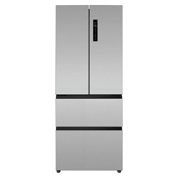 PKM Kühl-Gefrierkombination FD403ENFDIX - Nutzinhalt Gesamt: 403 l, 67,7 x 70,3 x 176,5 cm, Inox-Design - Edelstahl French-Door-Kühlschrank mit digitalem Display und zwei Gefrierschubladen.