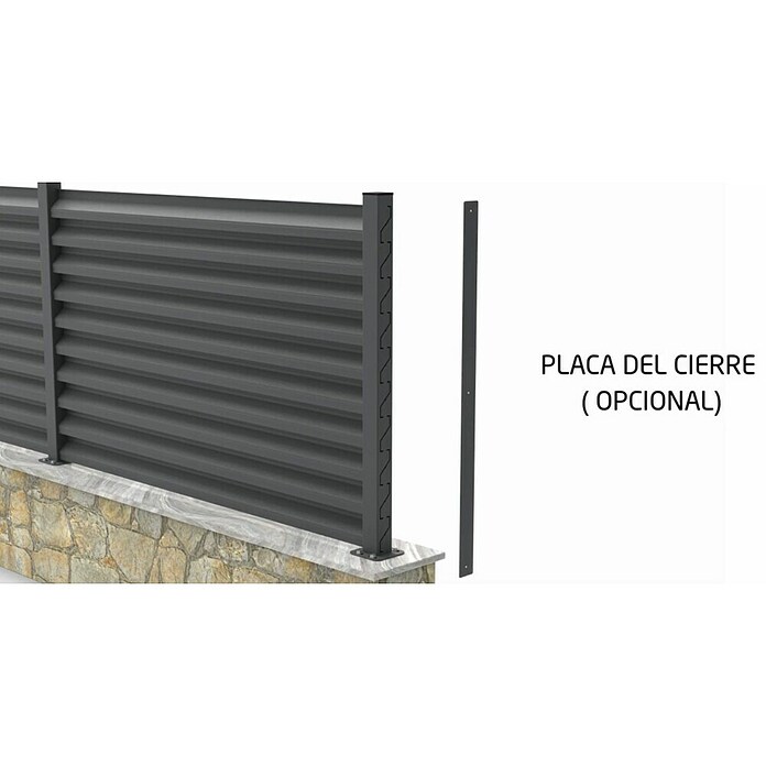 Placa de cierre para valla Ventia (Altura: 150 cm, Aluminio, Específico para: Sistema de vallado Ventia) | BAUHAUS