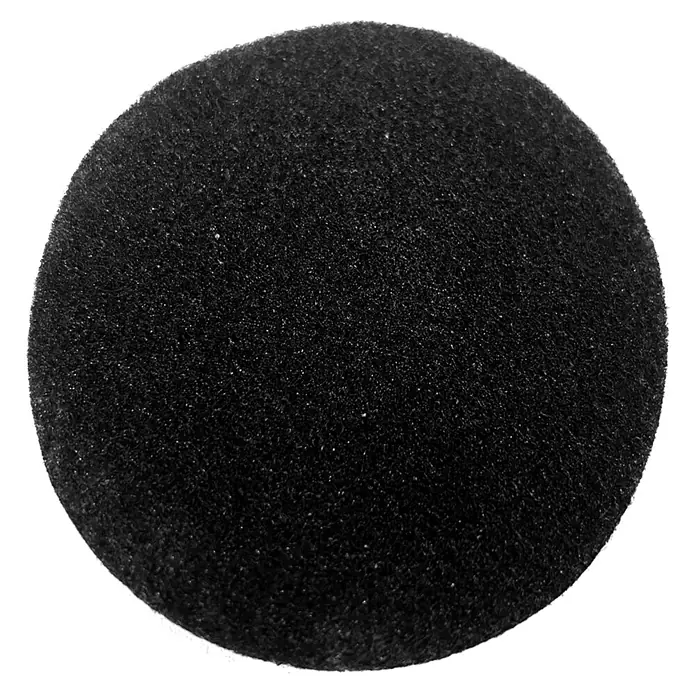 Wolkenstein Aktivkohlefilter THKF-1W - Passend für: Tisch Dunstabzugshaube WTH3- 2 - Rundes, schwarzes Schaumstoffpolster mit poröser, texturierter Oberfläche.