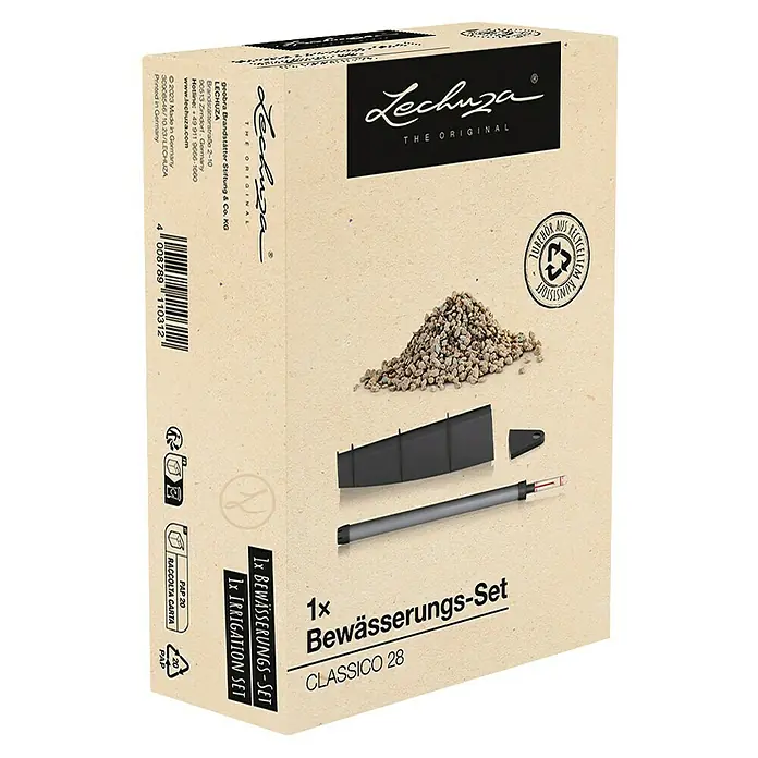 Lechuza Bewässerungs-Set Classico - Kunststoff, Passend für: Classico 28 - Lechuza Classico 28 Bewässerungs-Set in Kartonverpackung, mit Granulat, schwarzem Einsatz und Wasserstandsanzeiger.