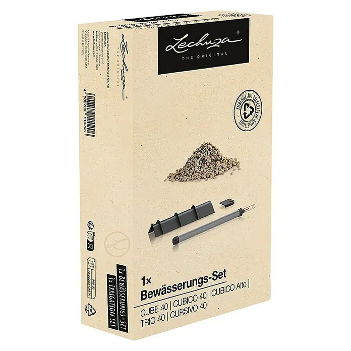 Lechuza Bewässerungs-Set - Kunststoff, Passend für: Cube 40 / Cubico 40 - Lechuza Bewässerungs-Set in Kartonverpackung mit Granulat, Wasserstandsanzeiger und Trennelement. Passend für Lechuza Pflanzgefäße.