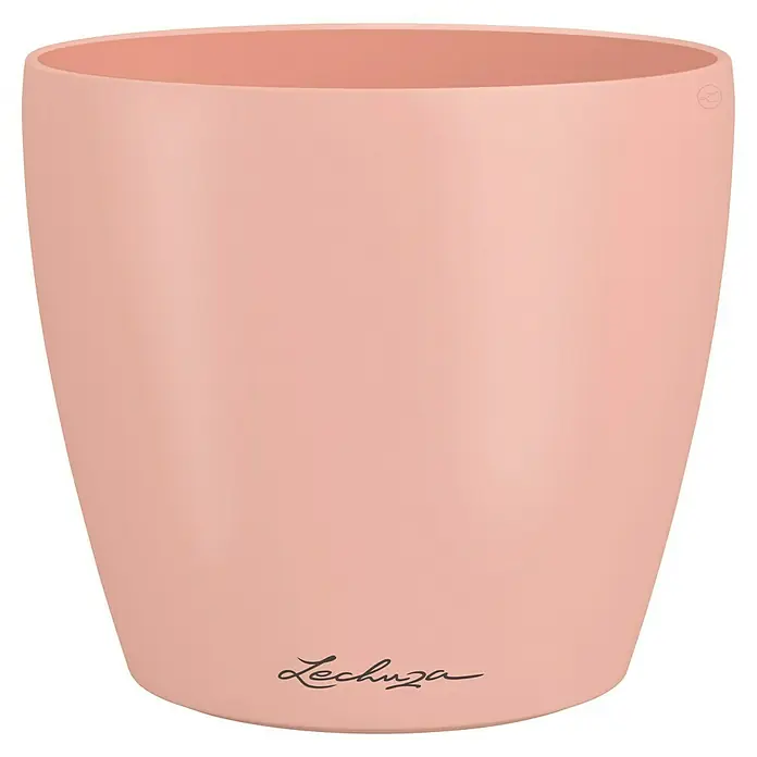 Lechuza Classico Übertopf rund Color SINGLE - Außenmaß (Ø x H): 15 x 14 cm, Kunststoff, Magnolie - Mattrosa, konischer Blumentopf mit dezentem Lechuza-Branding für Innen- und Außenbereich.