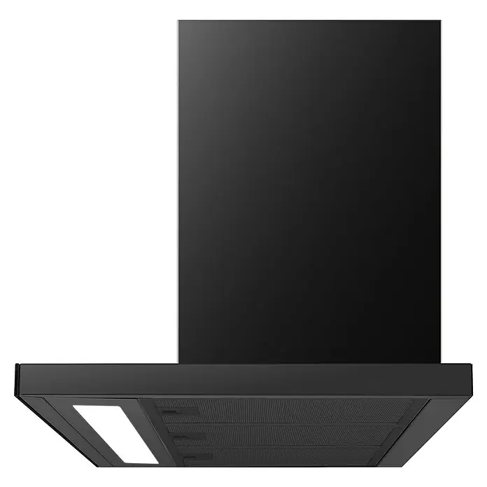 Wolkenstein Blockhaube WT3-90A++BR - Breite: 89,8 cm, Schwarz, Max. Gebläseleistung Abluftbetrieb: 540,6 m³/h - Schwarze Küchenabzugshaube mit integrierter Beleuchtung.