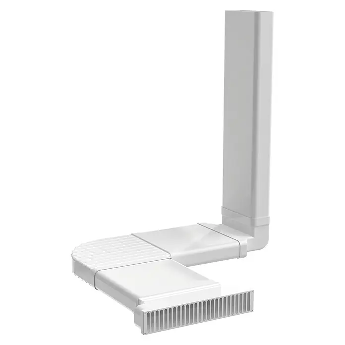 PKM Abluftschacht DA-KS1 - 30,6 x 80 cm, Weiß - Weißes L-förmiges Lüftungskanalsystem mit Lamellen.