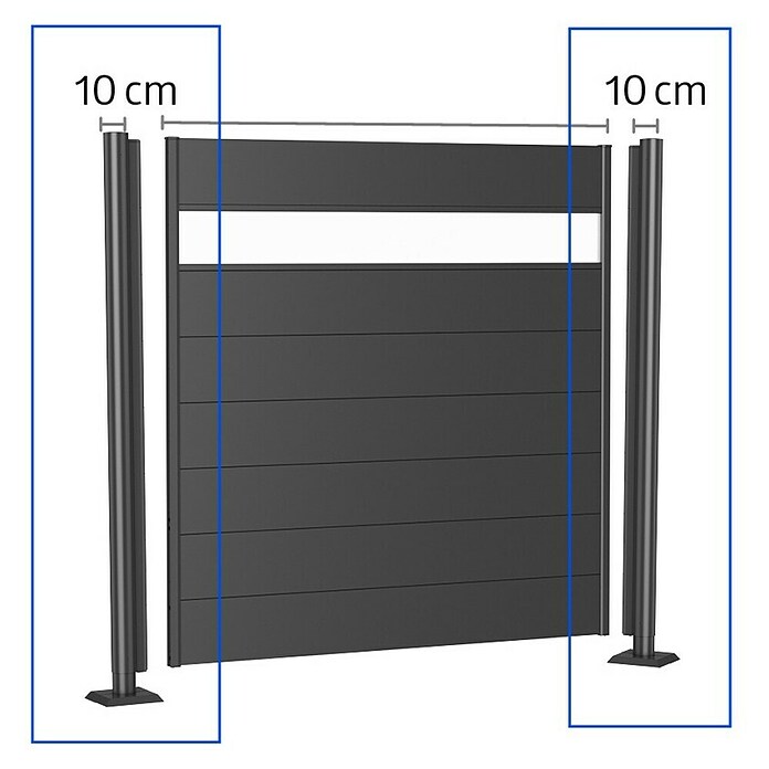 Biohort Zaunpfosten zum Andübeln (Höhe: 90 cm, Durchmesser: 40 mm, Silber Metallic) | BAUHAUS