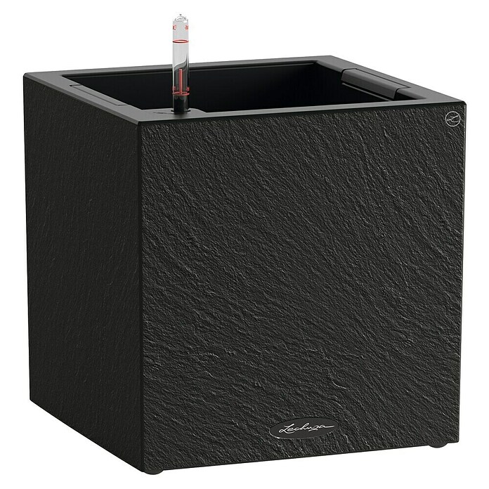 Lechuza Canto Pflanzkübel eckig Slatestone (Außenmaß (L x B x H): 30 x 30 x 30 cm, Kunststoff, Dunkelgrau) | BAUHAUS
