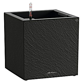 Lechuza Canto Pflanzkübel eckig Slatestone (Außenmaß (L x B x H): 30 x 30 x 30 cm, Kunststoff, Dunkelgrau)