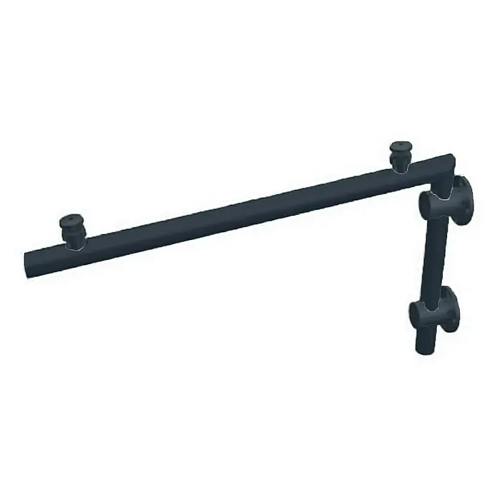 Glaszentrum Hagen Vordach BK Halter 190x90 cm L-Form - 190 x 90 x 45 cm, Schwarz