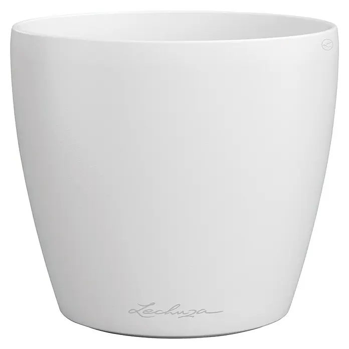 Lechuza Classico Übertopf rund Color SINGLE - Außenmaß (Ø x H): 15 x 14 cm, Kunststoff, Weiß - Weißer, sich verjüngender Lechuza Pflanztopf mit matter, texturierter Oberfläche.