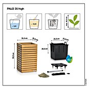 Lechuza Palo Pflanzkübel eckig Natural Wood (Außenmaß (L x B x H): 35 x 35 x 59 cm, Holz, Braun) | BAUHAUS