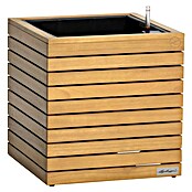 Lechuza Palo Pflanzkübel eckig Natural Wood (Außenmaß (L x B x H): 44 x 44 x 46 cm, Holz, Braun) | BAUHAUS