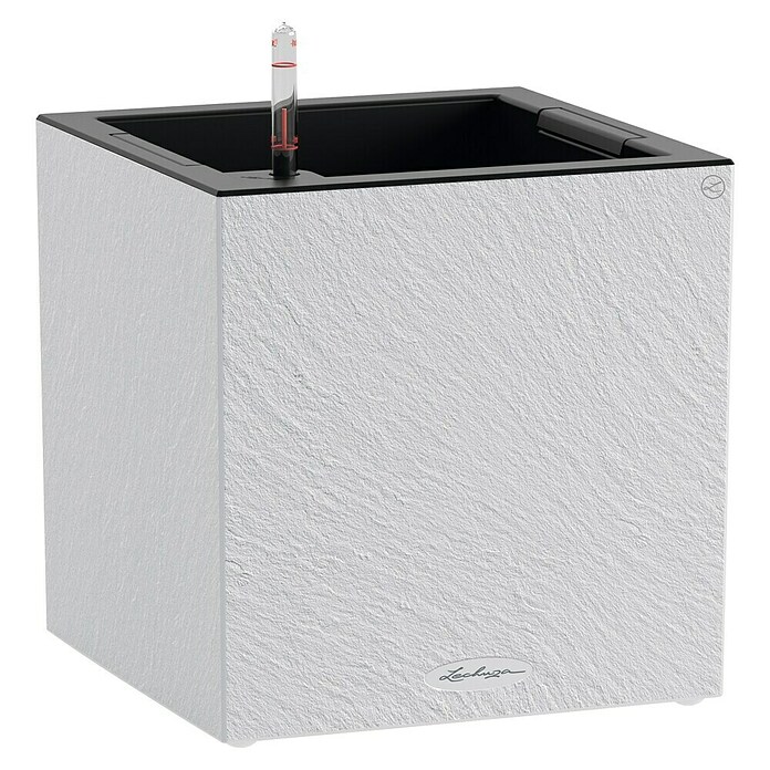 Lechuza Canto Pflanzkübel eckig Slatestone (Außenmaß (L x B x H): 30 x 30 x 30 cm, Kunststoff, Lichtgrau) | BAUHAUS