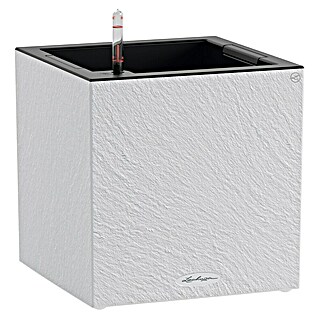 Lechuza Canto Pflanzkübel eckig Slatestone (Außenmaß (L x B x H): 30 x 30 x 30 cm, Kunststoff, Light Grey)
