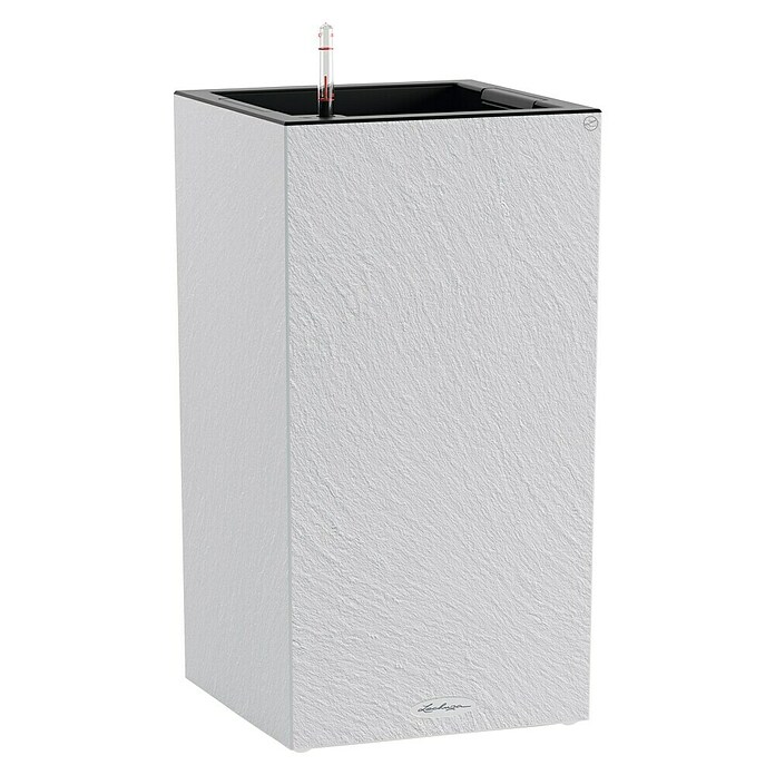 Lechuza Canto Pflanzsäule eckig Slatestone (Außenmaß (L x B x H): 30 x 30 x 56 cm, Kunststoff, Lichtgrau) | BAUHAUS
