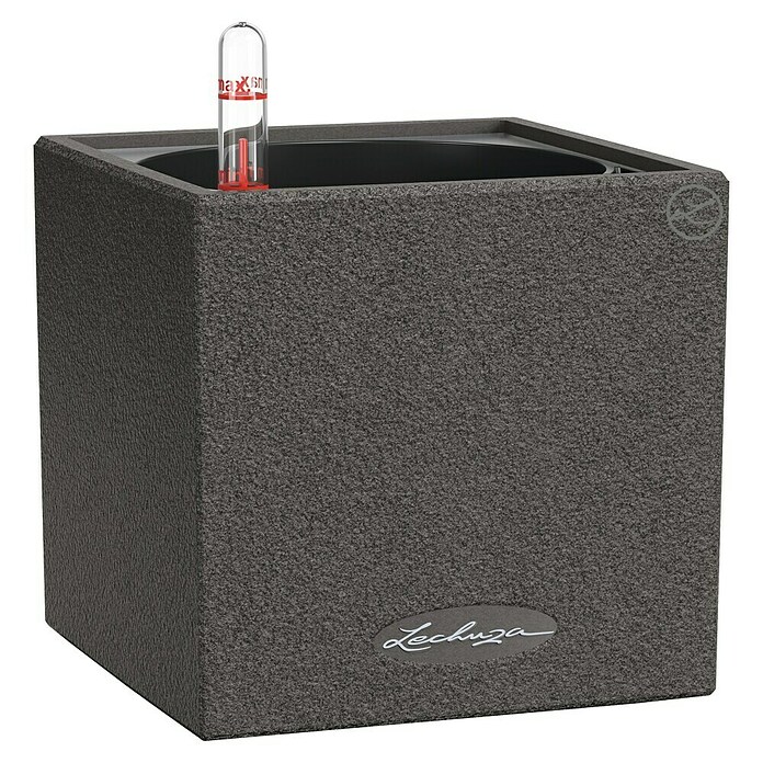 Lechuza Pflanzkübel eckig Canto Stone (Außenmaß (L x B x H): 14 x 14 x 13,5 cm, Kunststoff, Schwarz) | BAUHAUS