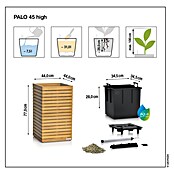 Lechuza Palo Pflanzkübel eckig Natural Wood (Außenmaß (L x B x H): 44 x 44 x 77 cm, Holz, Braun) | BAUHAUS