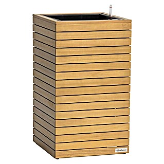 Lechuza Palo Pflanzkübel eckig Natural Wood (Außenmaß (L x B x H): 44 x 44 x 77 cm, Holz, Braun)