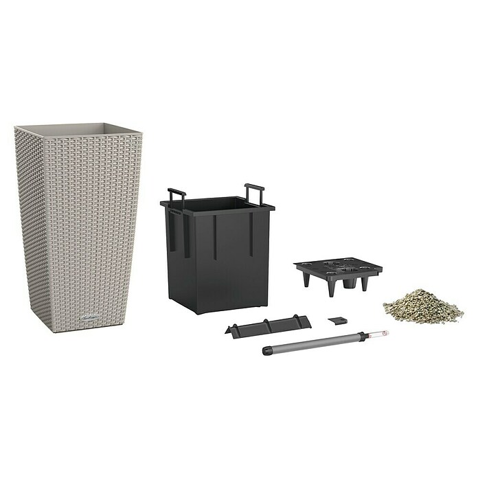 Lechuza Cottage Pflanzsäule eckig Cubico (Außenmaß (L x B x H): 30 x 30 x 56,5 cm, Kunststoff, Sandbraun) | BAUHAUS