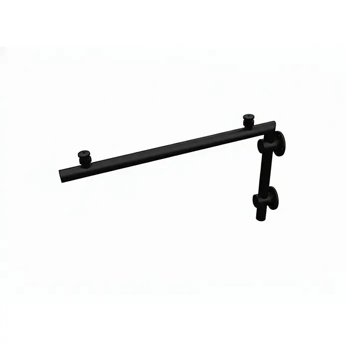 Glaszentrum Hagen Vordach 160x90 cm Glasvordach Klar BK-L - 160 x 90 x 45 cm, Schwarz