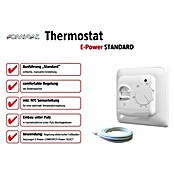 Admiral E-Power Thermostat Standard (Analog, Beheizbare Fläche: 20 m², Stufenlos einstellbare Temperatur)