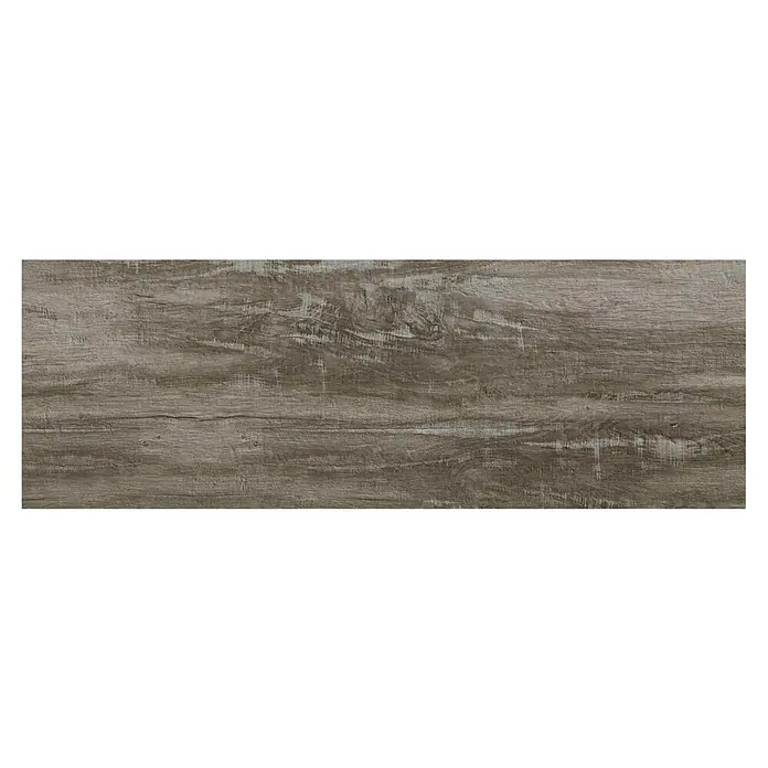 Terrassenfliese Essenze 2.0 - 40 x 120 x 2 cm, Musk, Matt - Verwitterte grau-braune Holzplankentextur mit sichtbarer Maserung.