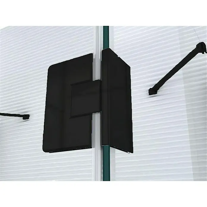 Glaszentrum Hagen U-Duschkabine 90x90x90x195 cm Ares U-Duschkabine Schwarz - Imprägniert, Farblos