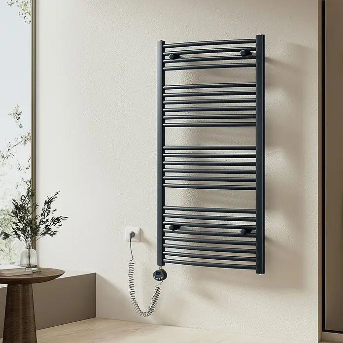 Emke Elektro-Badheizkörper Kurvenförmig Handtuchwärmer - B x H: 60 x 120 cm