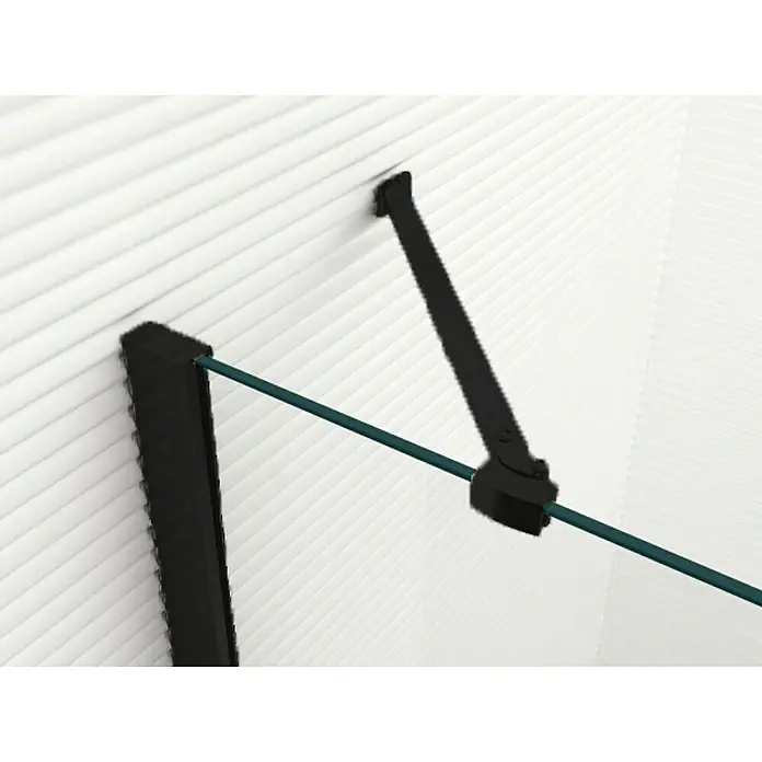 Glaszentrum Hagen U-Duschkabine 80x90x80x195 cm Ares U-Duschkabine Schwarz - Imprägniert, Farblos