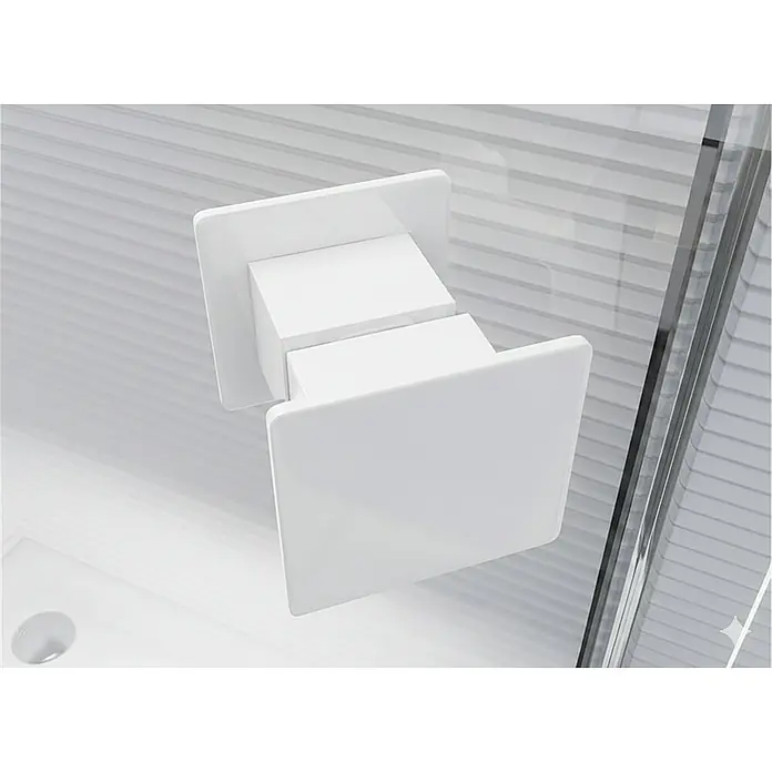 Glaszentrum Hagen U-Duschkabine 90x90x90x195 cm Ares U-Duschkabine Weiß - Imprägniert, Farblos
