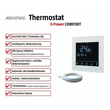 Admiral E-Power Thermostat Comfort Plus