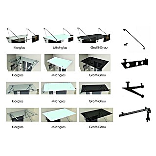 Glaszentrum Hagen Vordach (200 x 90 x 45 cm, Schwarz)