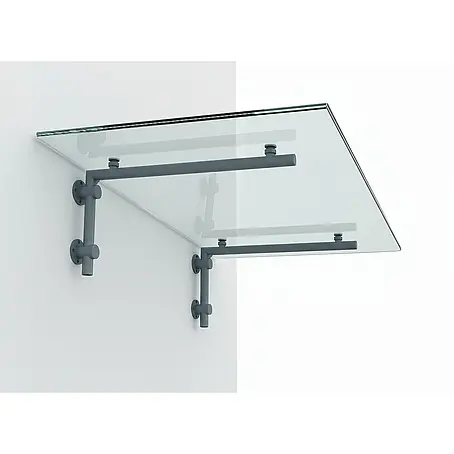 Glaszentrum Hagen  Vordach 170x90 cm Glasvordach Klar RAL7016-L